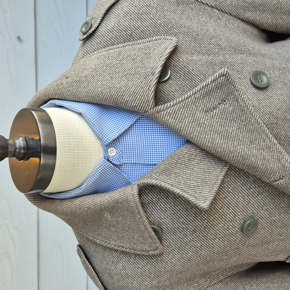 ALPHA INDUSTRIES Olive Beige Weave Wool Blend Large Mens Military Peacoat Coat - Picture 2 of 11